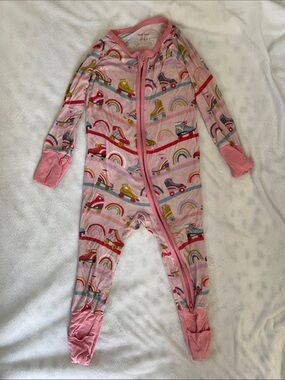 Little Sleepies Pink Roller Skate & Rainbow Footie